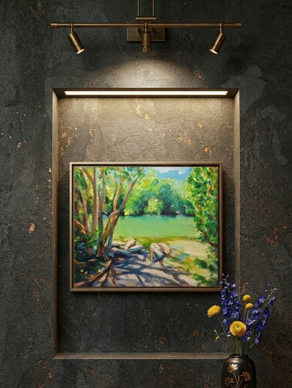 Urban Oasis / Oil On Canvas Painting - Picture 3 of 4